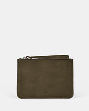 Queens Leather Pouch - Olive
