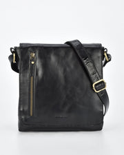 Richmond JR. RFID Leather Satchel - Black
