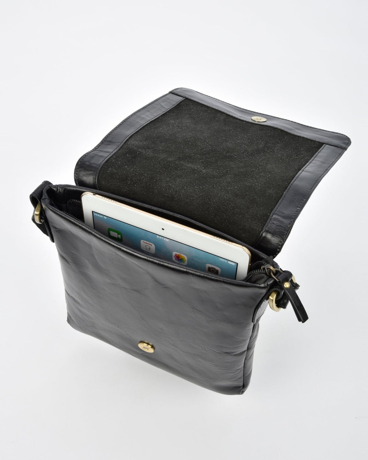 Richmond JR. RFID Leather Satchel - Black
