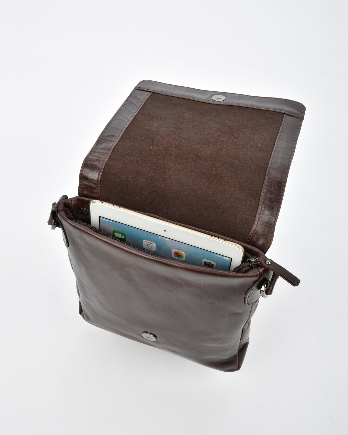 Richmond JR. RFID Leather Satchel - Chocolate