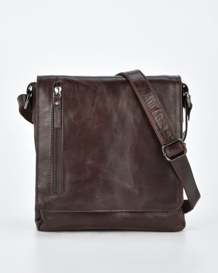 Richmond JR. RFID Leather Satchel - Chocolate