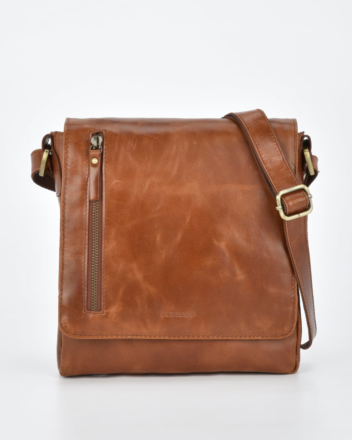 Richmond JR. RFID Leather Satchel - Cognac