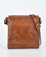 Richmond JR. RFID Leather Satchel - Cognac