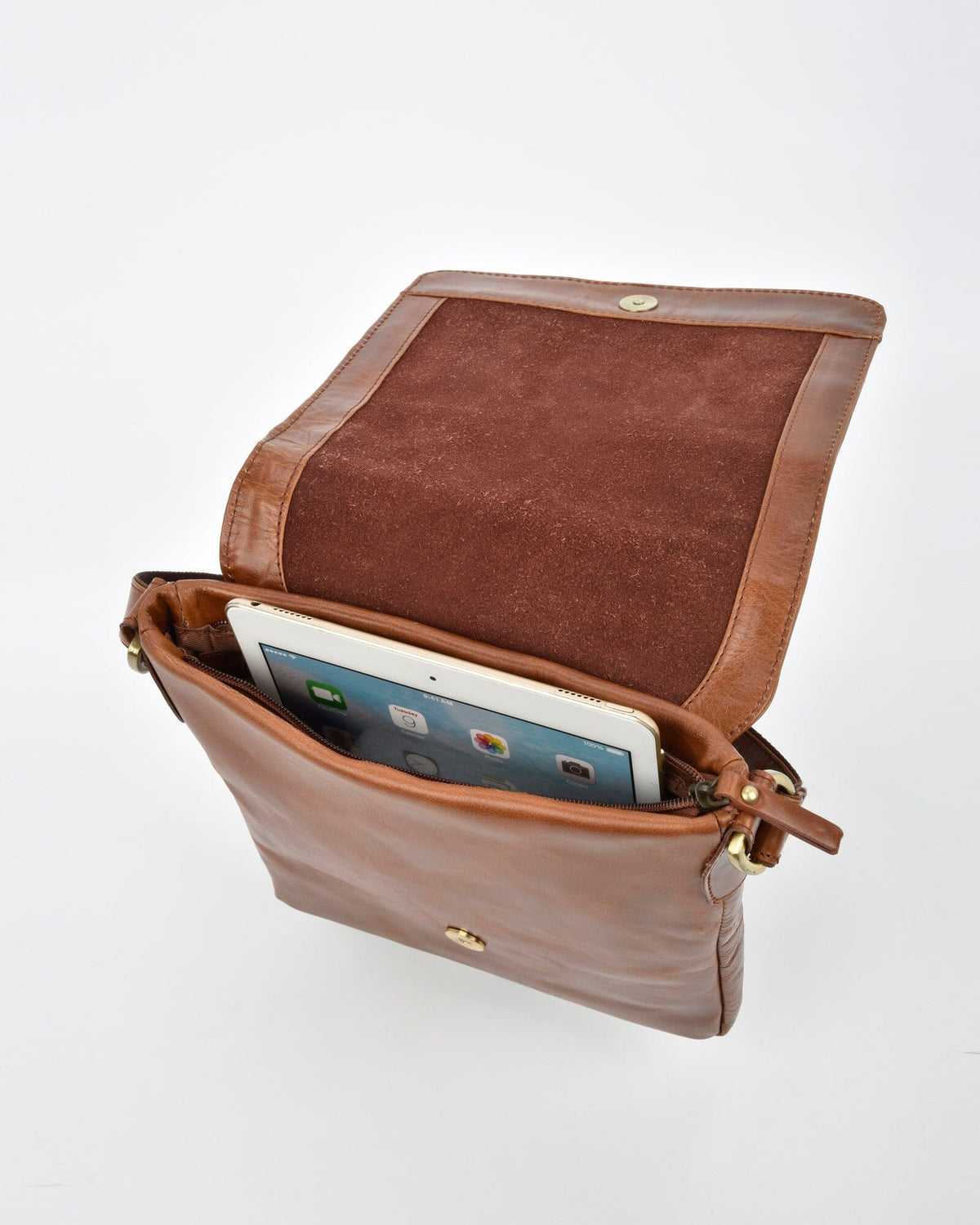 Richmond JR. RFID Leather Satchel - Cognac