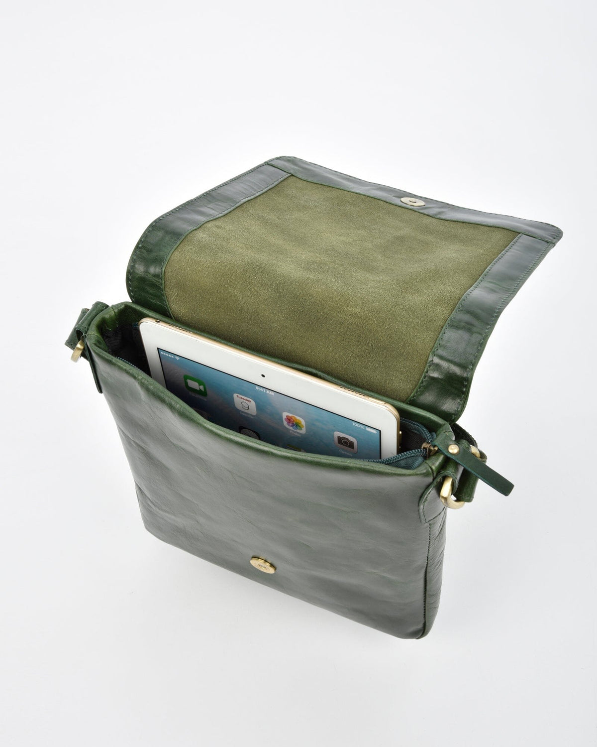 Richmond JR. RFID Leather Satchel - Olive