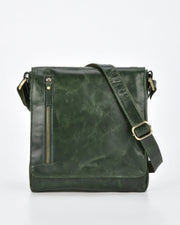 Richmond JR. RFID Leather Satchel - Olive