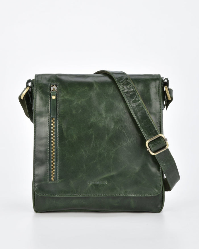 Richmond JR. RFID Leather Satchel - Olive