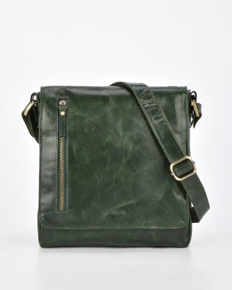 Richmond JR. RFID Leather Satchel - Olive