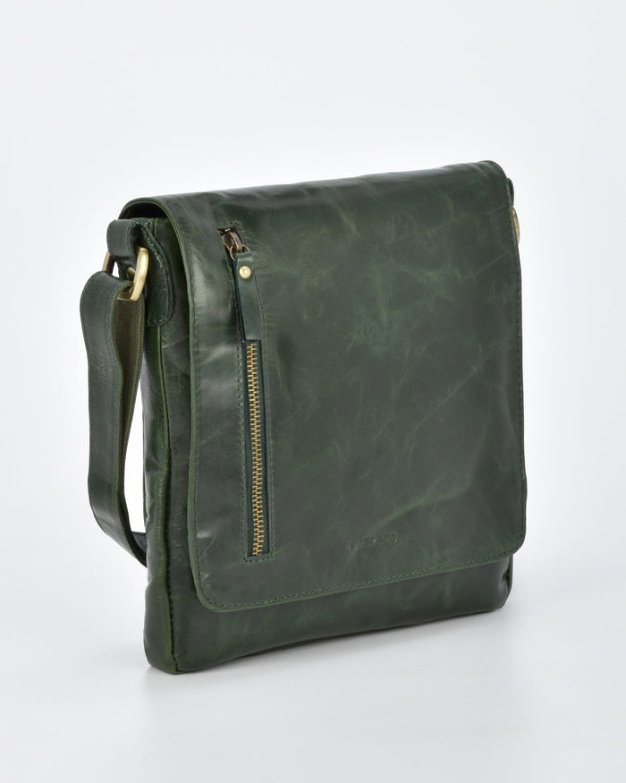 Richmond JR. RFID Leather Satchel - Olive