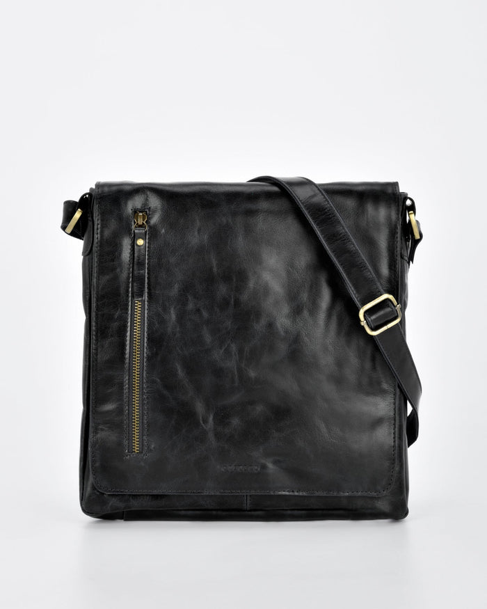 Richmond RIFD Leather Satchel (Large) - Black