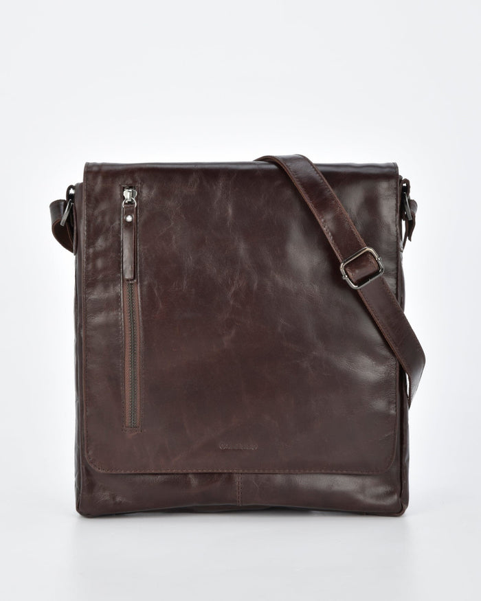 Richmond RIFD Leather Satchel (Large) - Chocolate
