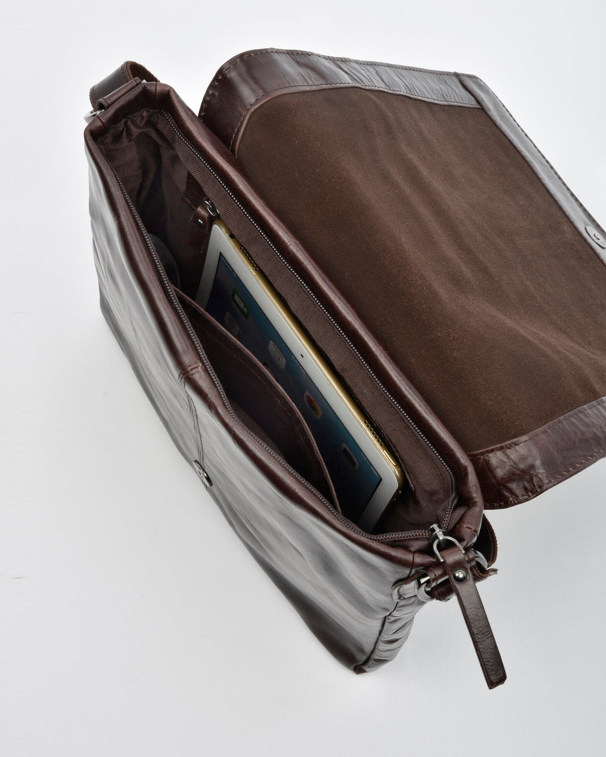 Richmond RIFD Leather Satchel (Large) - Chocolate