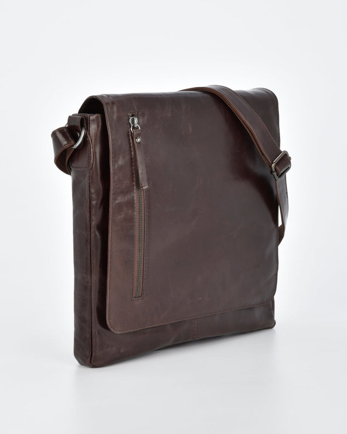 Richmond RIFD Leather Satchel (Large) - Chocolate