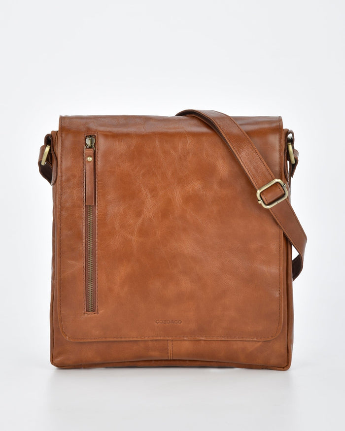 Richmond RIFD Leather Satchel (Large) - Cognac