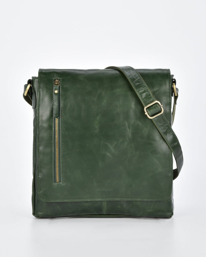 Richmond RIFD Leather Satchel (Large) - Olive