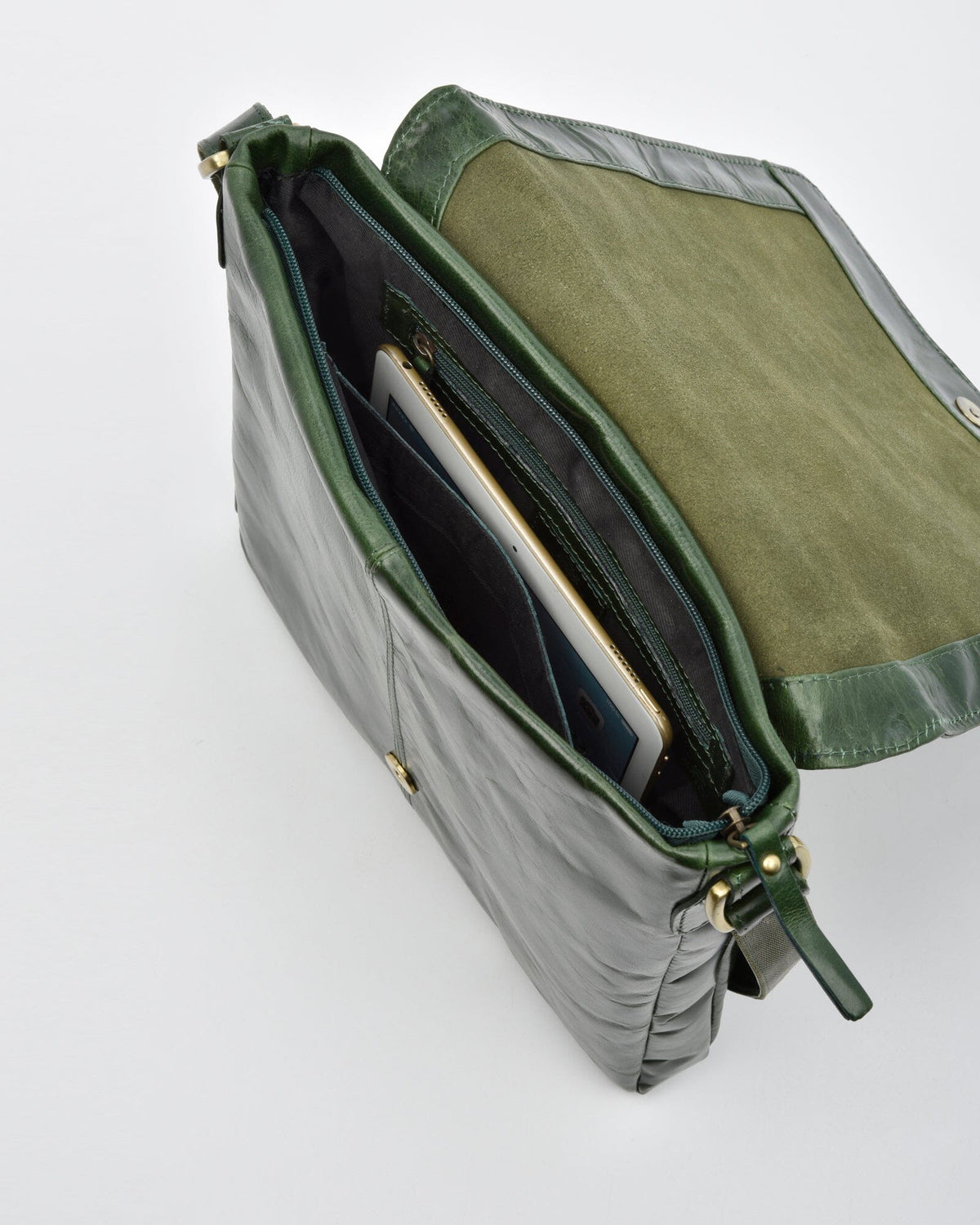 Richmond RIFD Leather Satchel (Large) - Olive