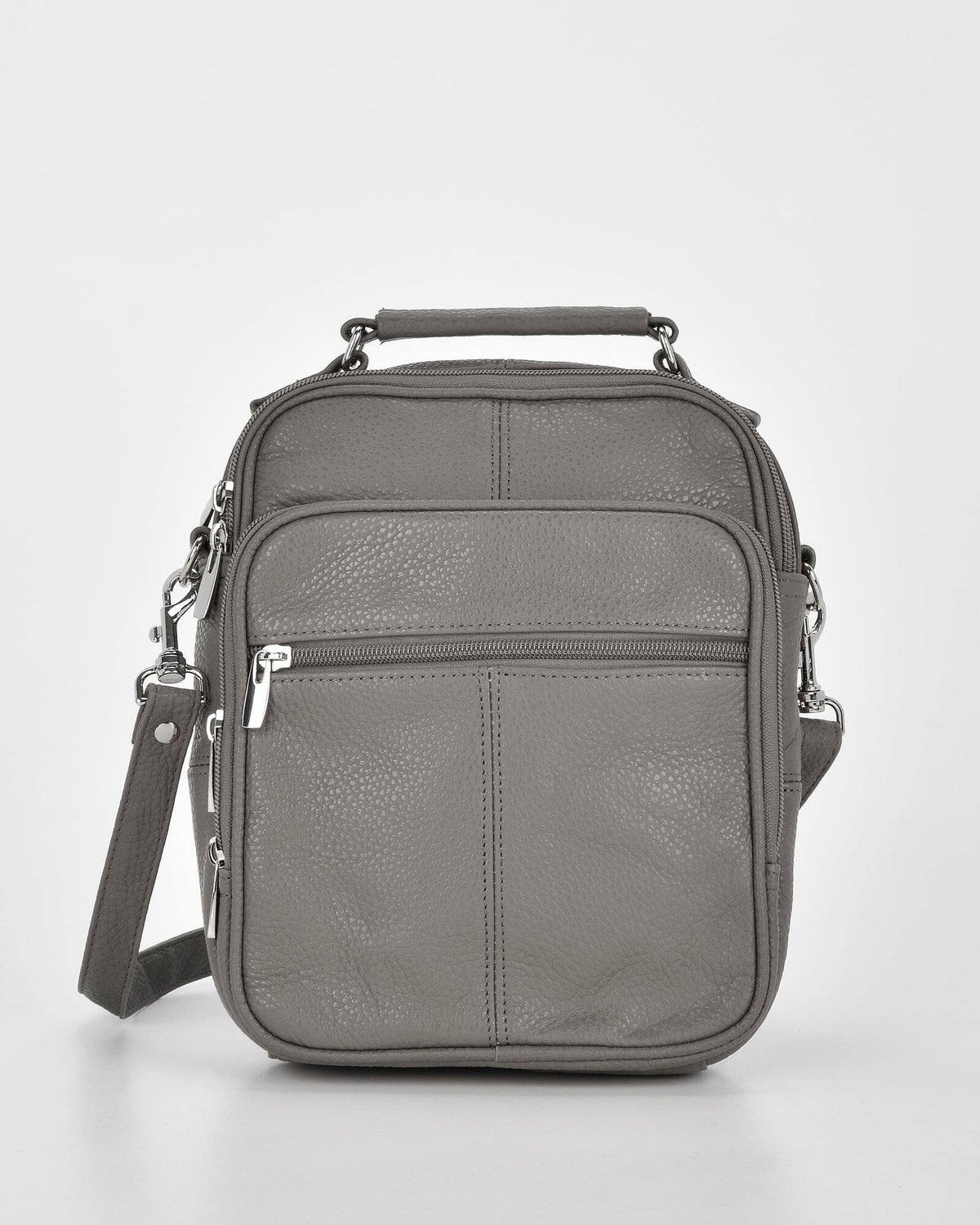 Riley Small Leather Crossbody Bag Crossbody Bag Cobb & Co Grey 