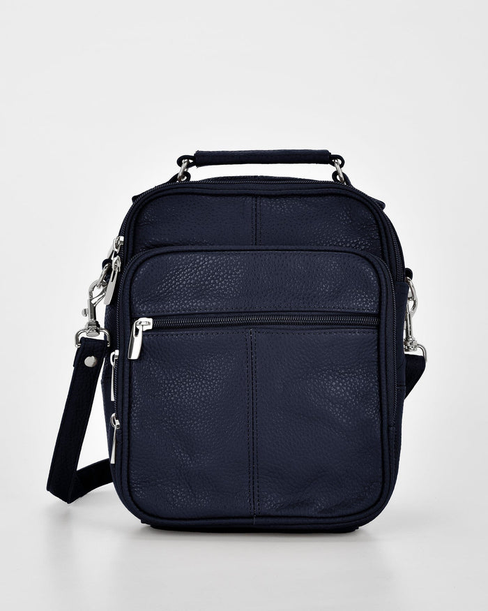 Riley Small Leather Crossbody Bag Crossbody Bag Cobb & Co Navy 