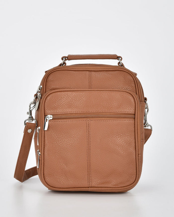 Riley Small Leather Crossbody Bag Crossbody Bag Cobb & Co Tan 