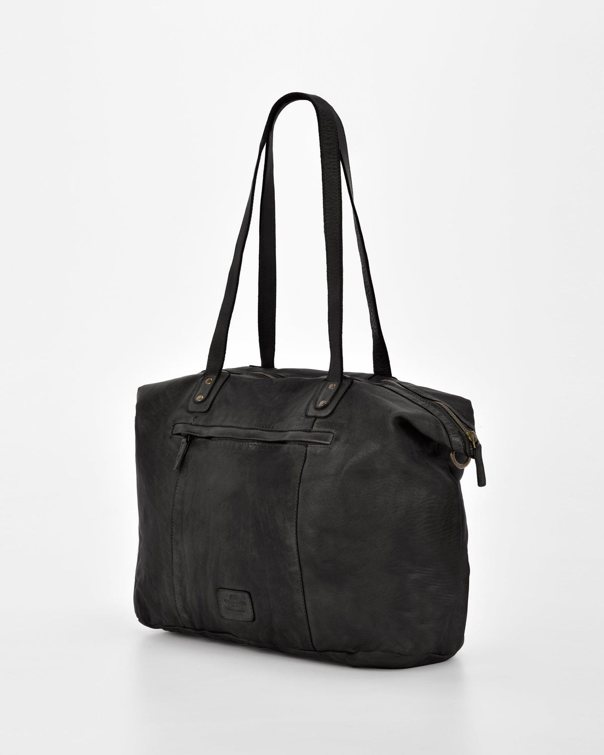 Rochester Rugged Leather Large Weekend Duffel - Black