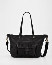 Rochester Rugged Leather Large Weekend Duffel - Black