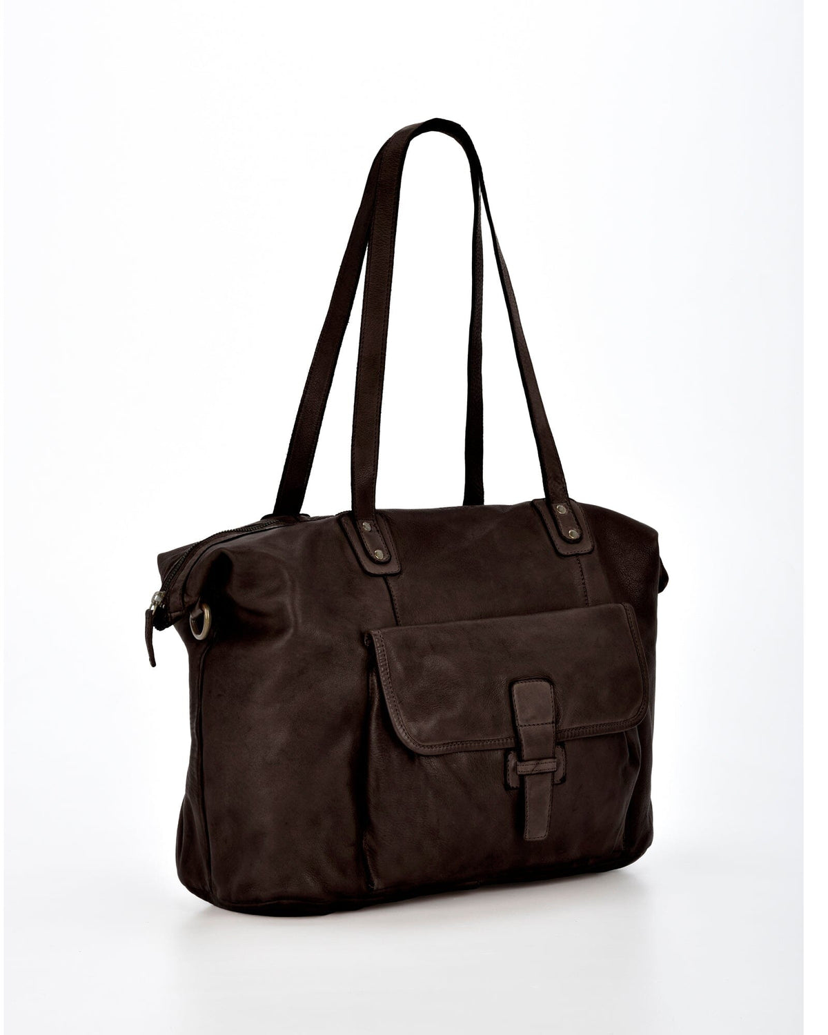 Rochester Rugged Leather Large Weekend Duffel - Chocolate