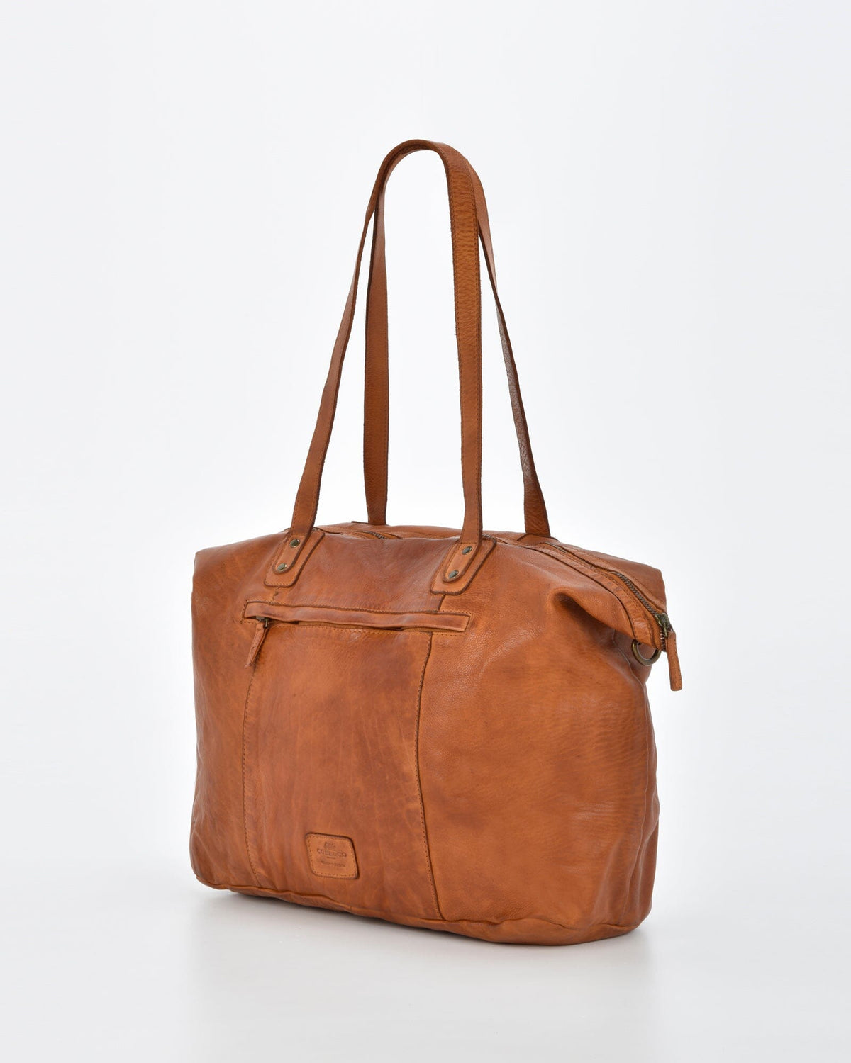 Rochester Rugged Leather Large Weekend Duffel - Cognac