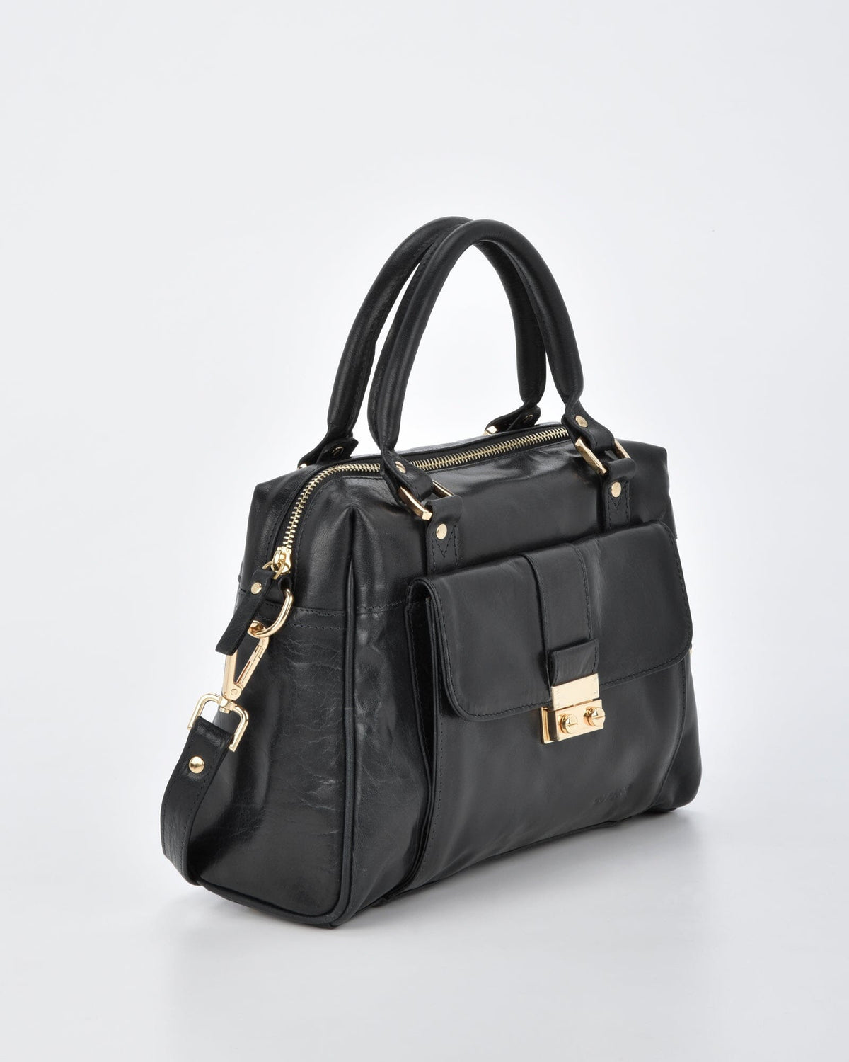 Rosehill Classic Leather Shoulder Bag - Black