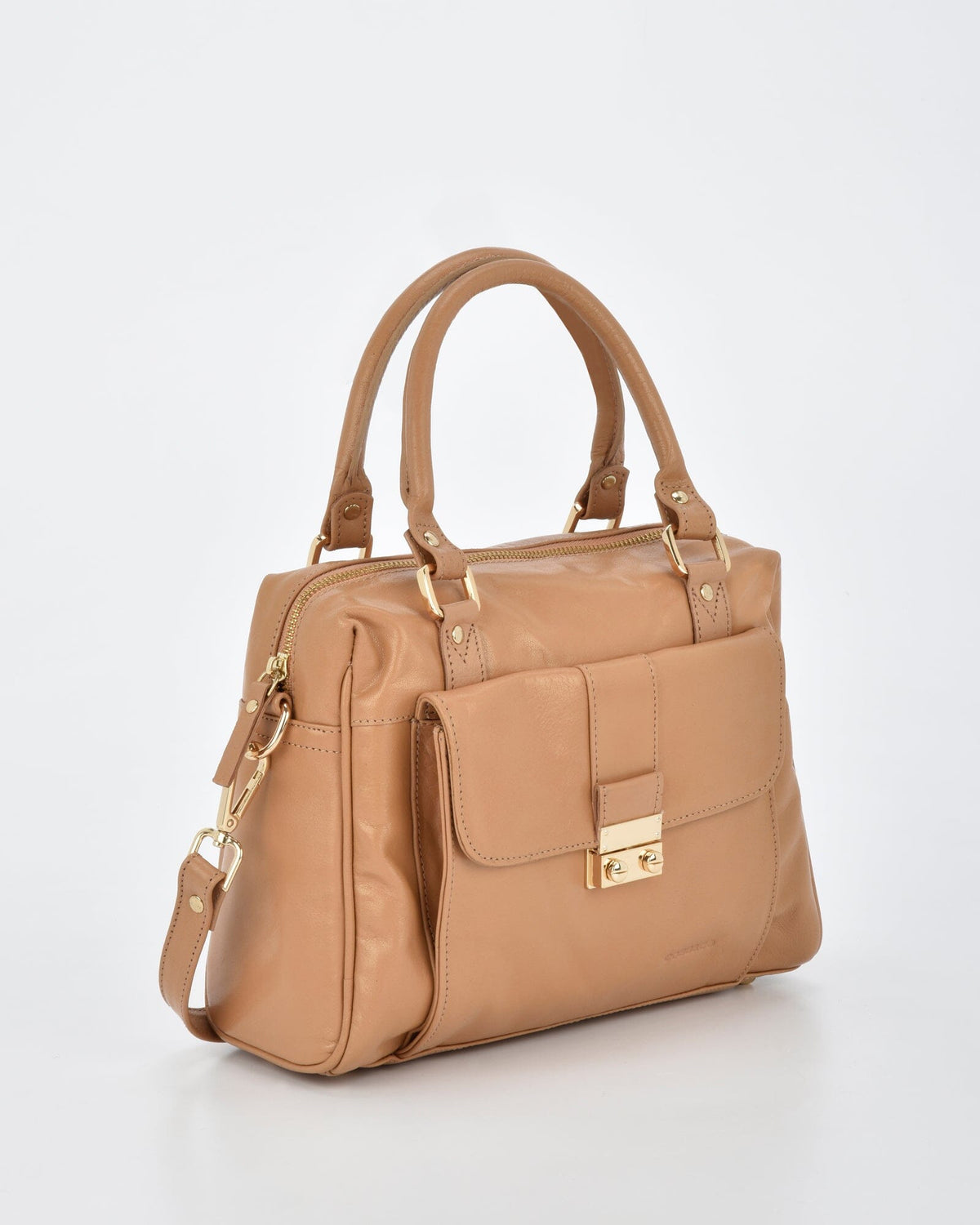 Rosehill Classic Leather Shoulder Bag - Camel