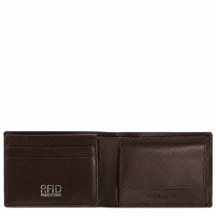 Simon Leather RFID Tab Wallet - Chocolate