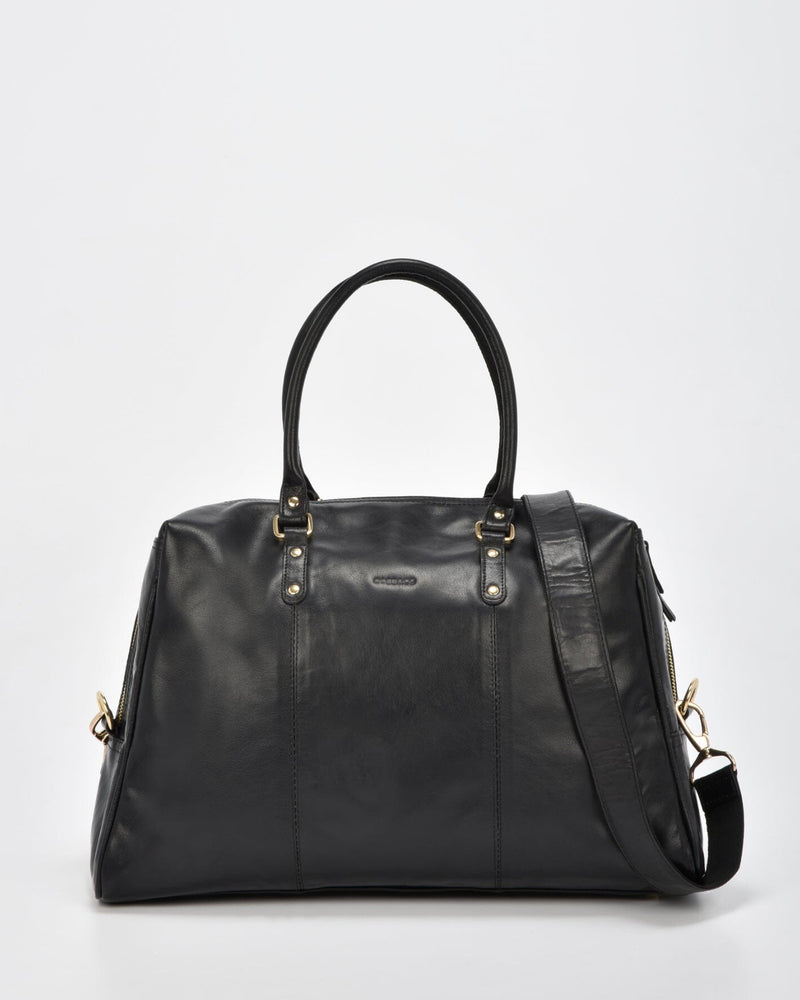 Sorrento Leather Overnighter Bag - Black
