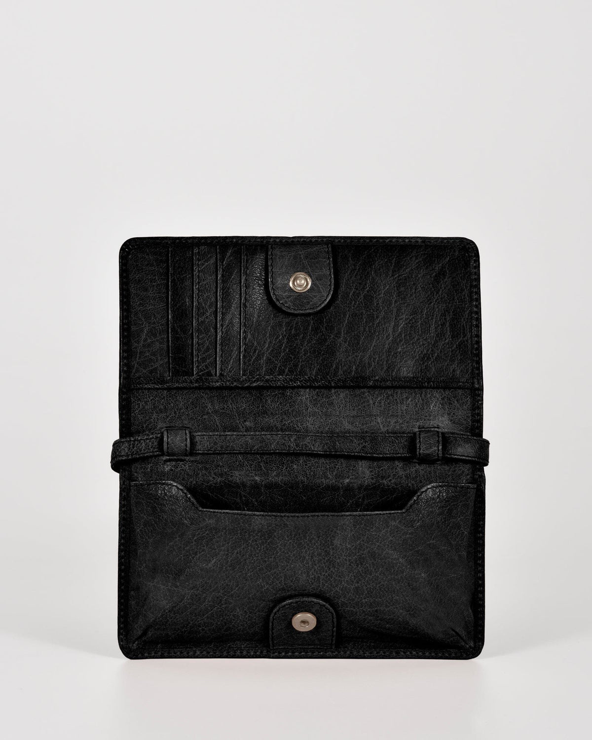 Stirling Leather Smart-Phone Wallet Crossbody - Black