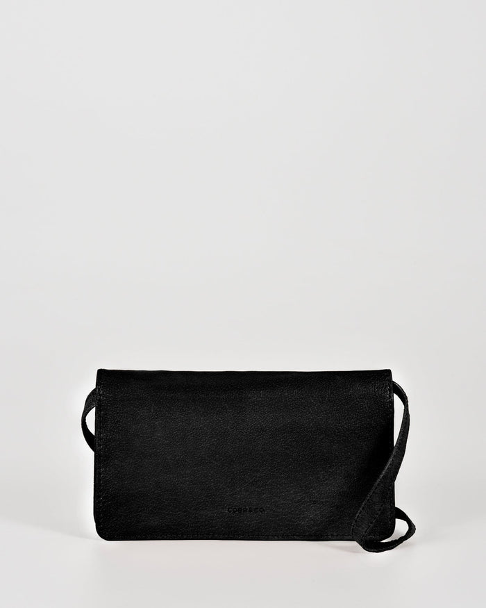 Stirling Leather Smart-Phone Wallet Crossbody - Black