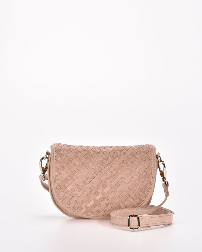 Surrey Woven Leather Crossbody - Blush