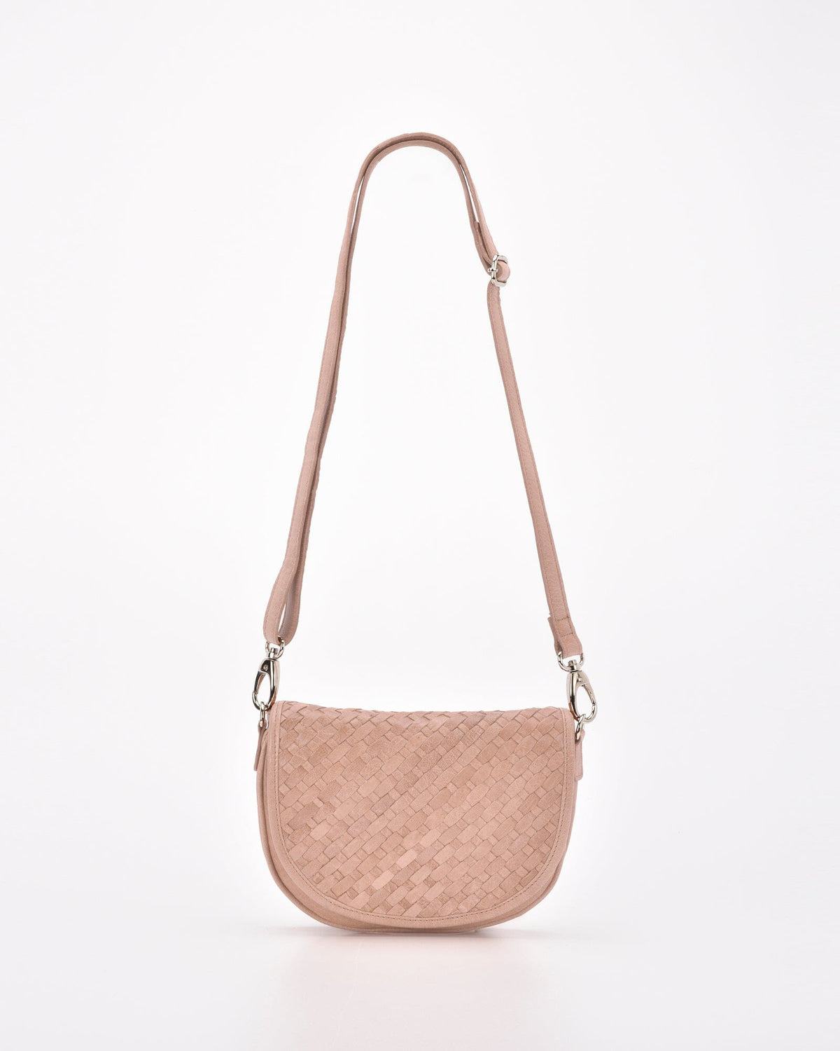 Surrey Woven Leather Crossbody - Blush