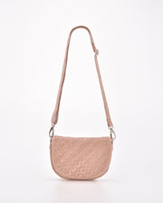 Surrey Woven Leather Crossbody - Blush