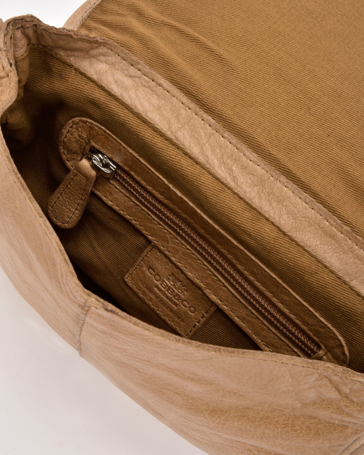 Surrey Woven Leather Crossbody - Camel
