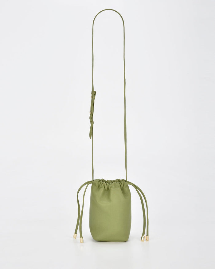 Susie Soft Leather Drawsting Crossbody