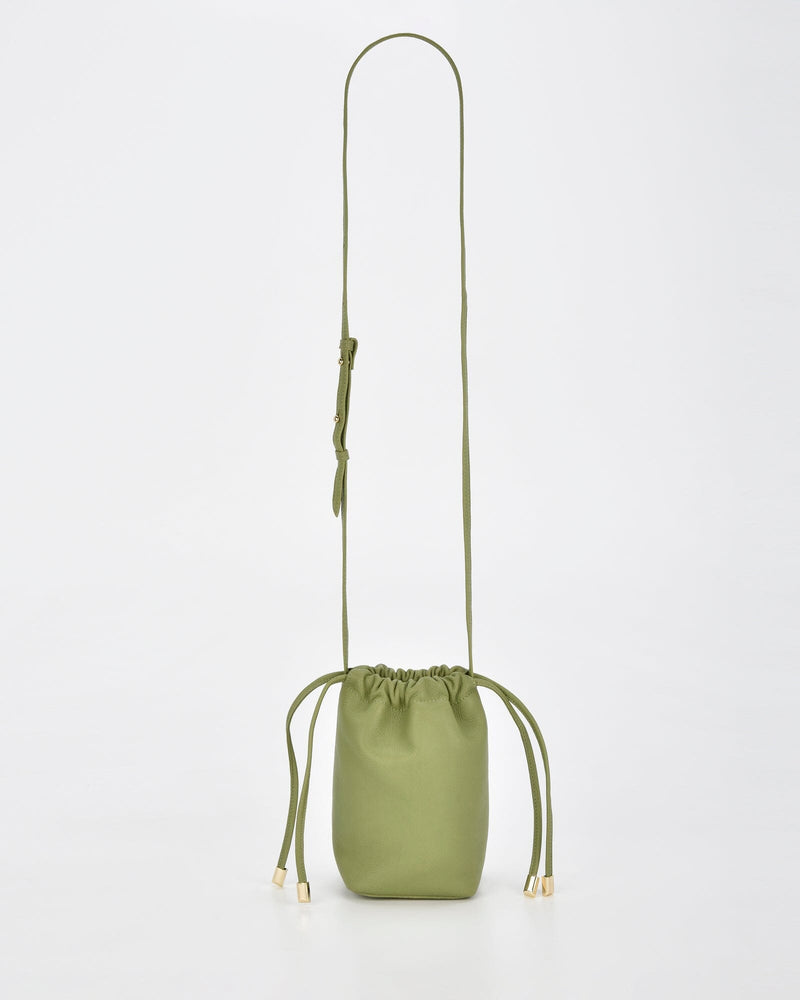 Susie Soft Leather Drawsting Crossbody