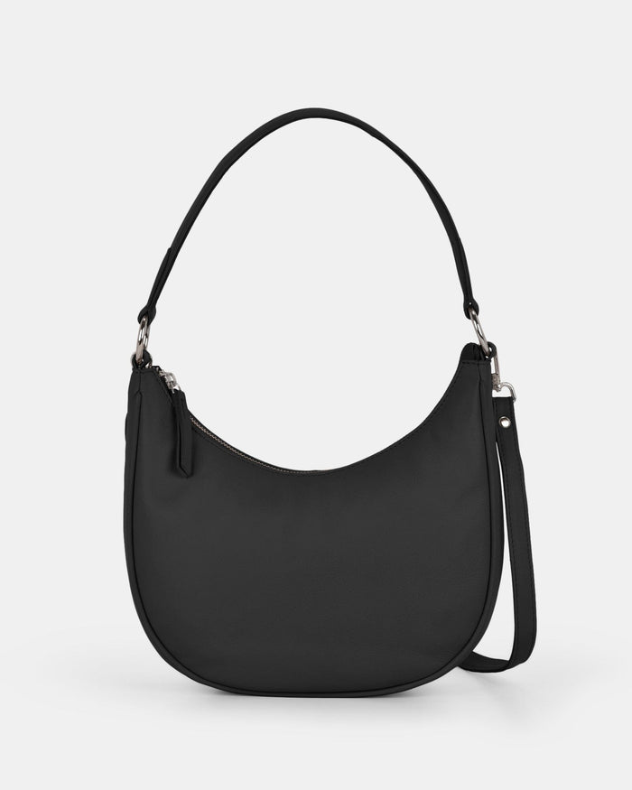 Tessa Leather Shoulder Bag - Black