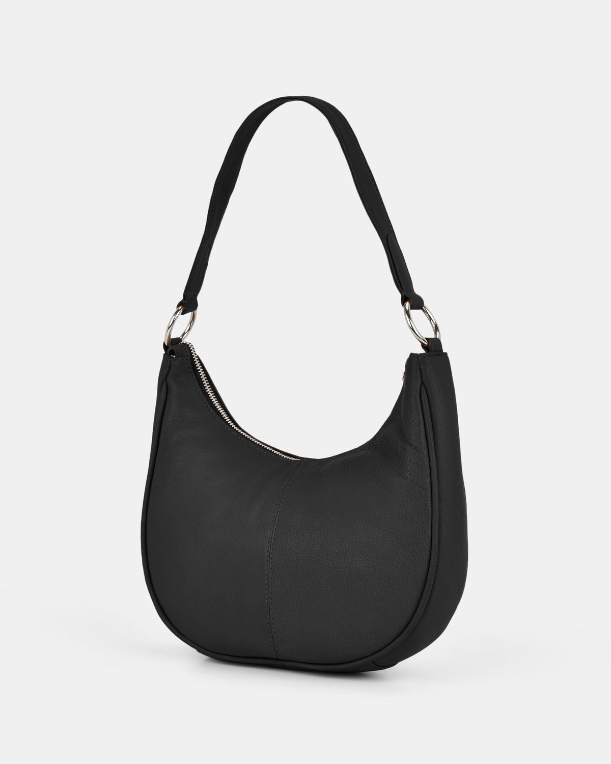 Tessa Leather Shoulder Bag - Black
