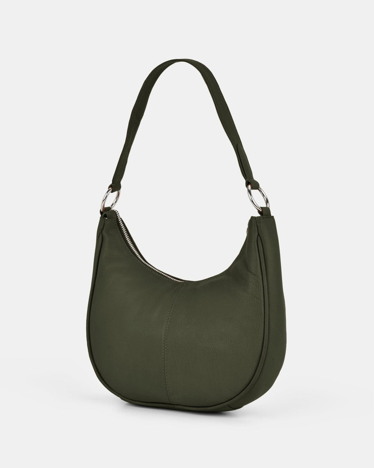 Tessa Leather Shoulder Bag - Olive