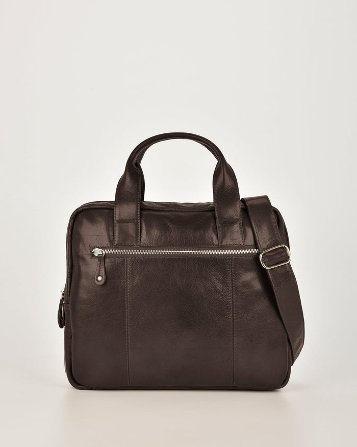 Turner Leather Briefcase - Chocolate