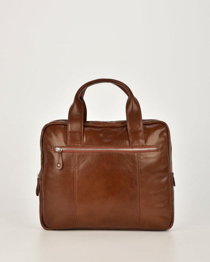 Turner Leather Briefcase - Cognac