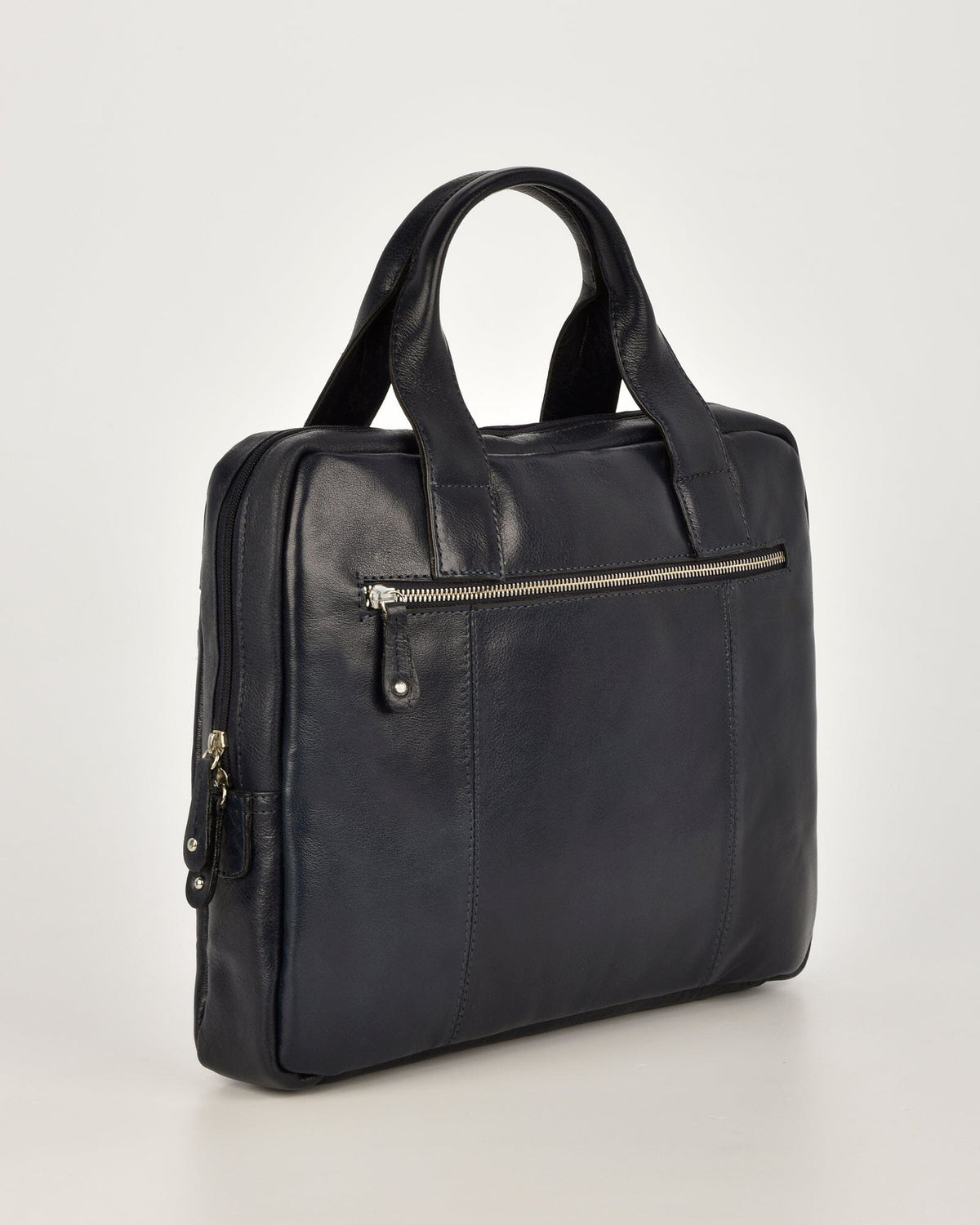 Turner Leather Briefcase - Navy