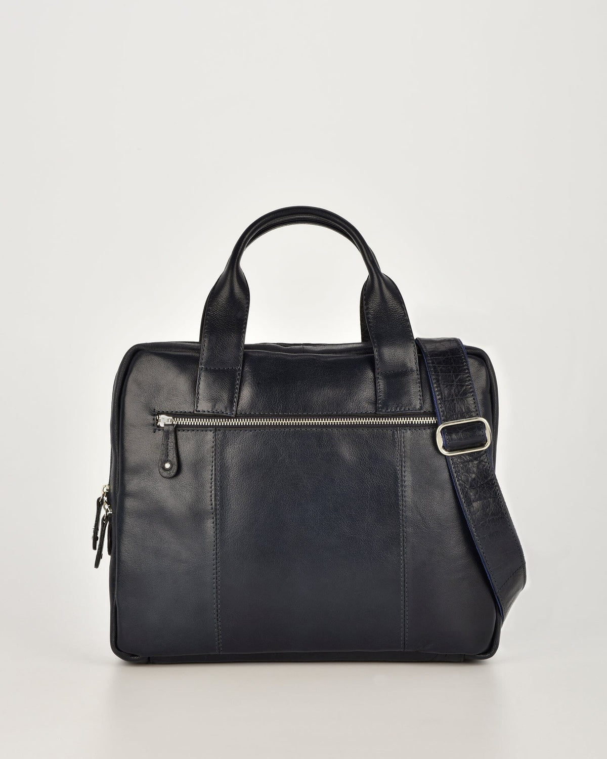Turner Leather Briefcase - Navy