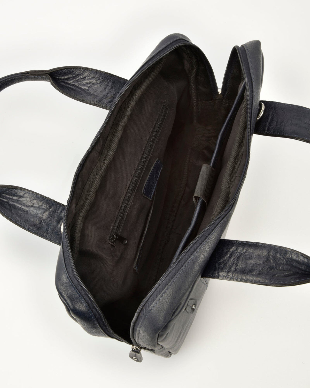 Turner Leather Briefcase - Navy