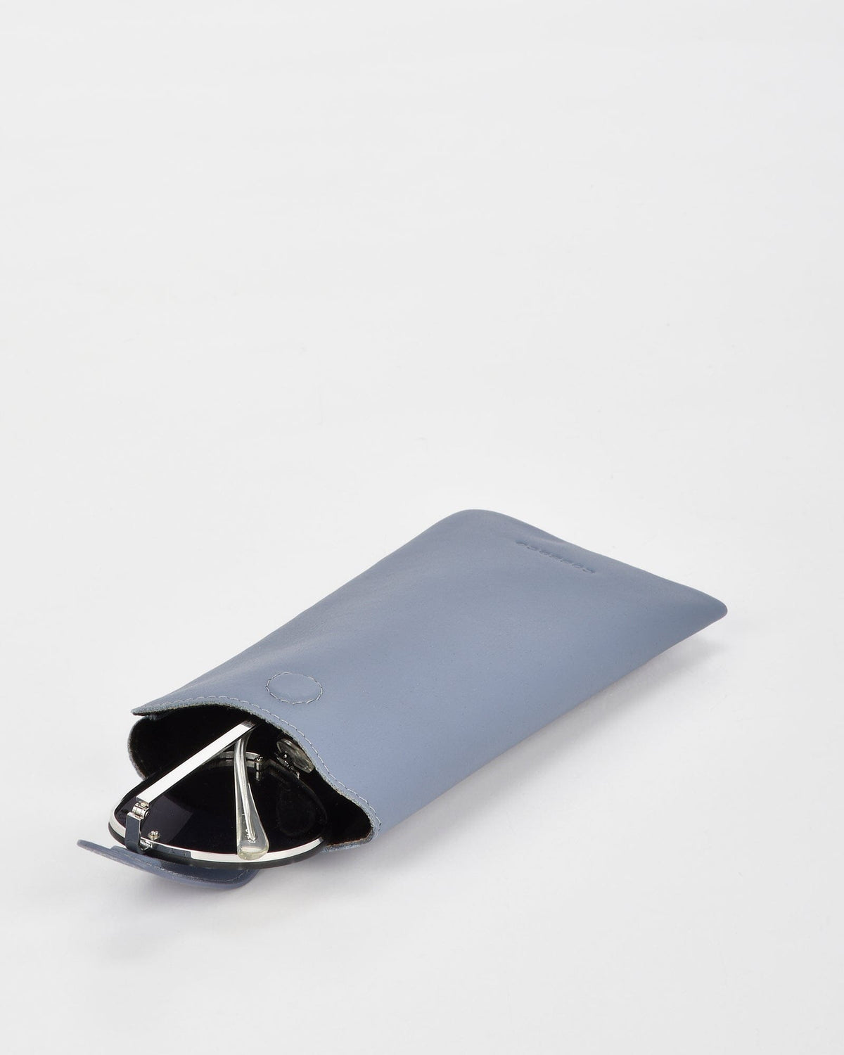 Vision Soft Leather Glasses Case - Blue