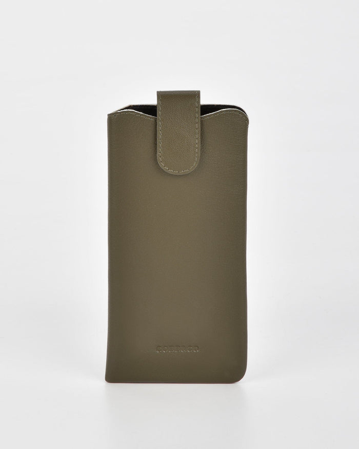 Vision Soft Leather Glasses Case - Olive