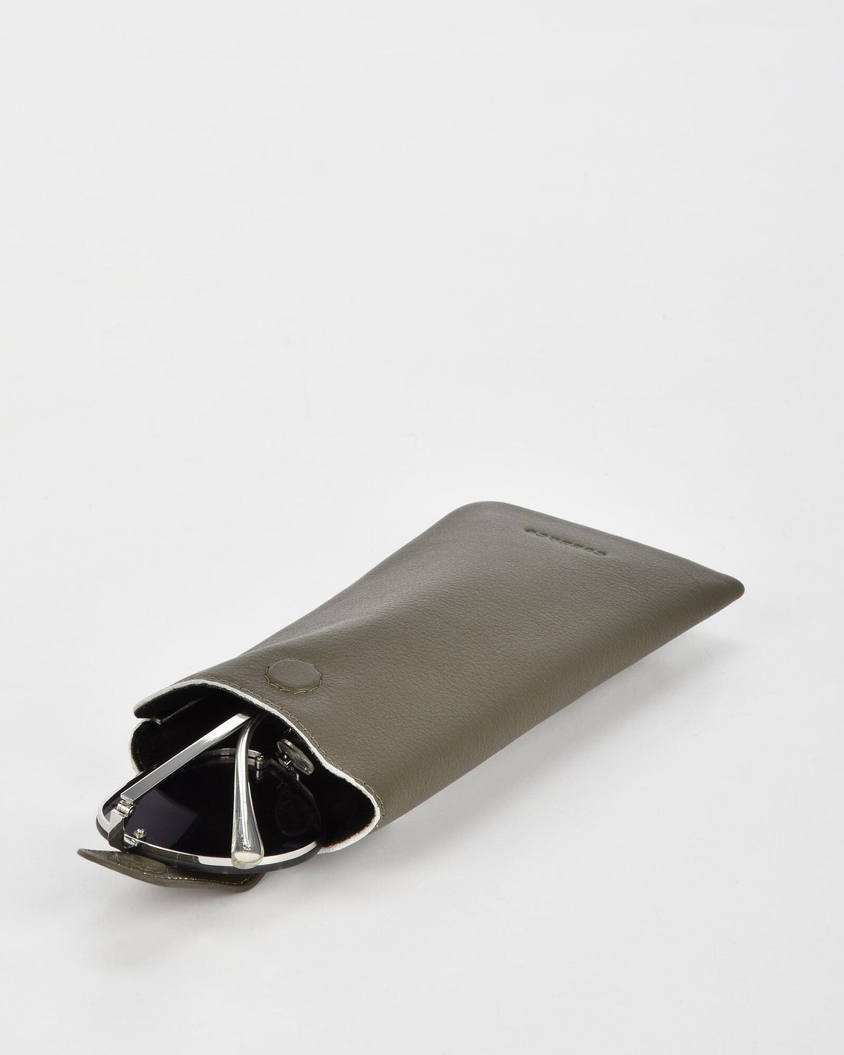 Vision Soft Leather Glasses Case - Olive